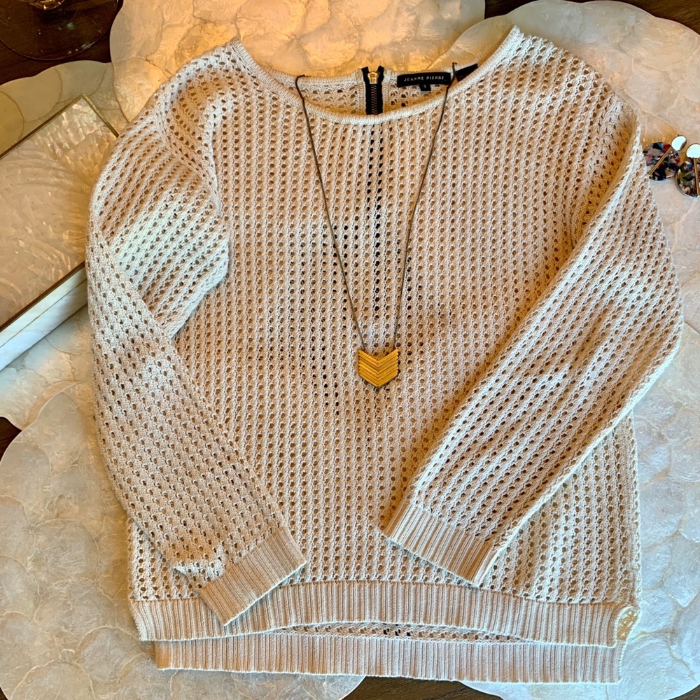 Jeanne Pierre Beige Knit Sweater